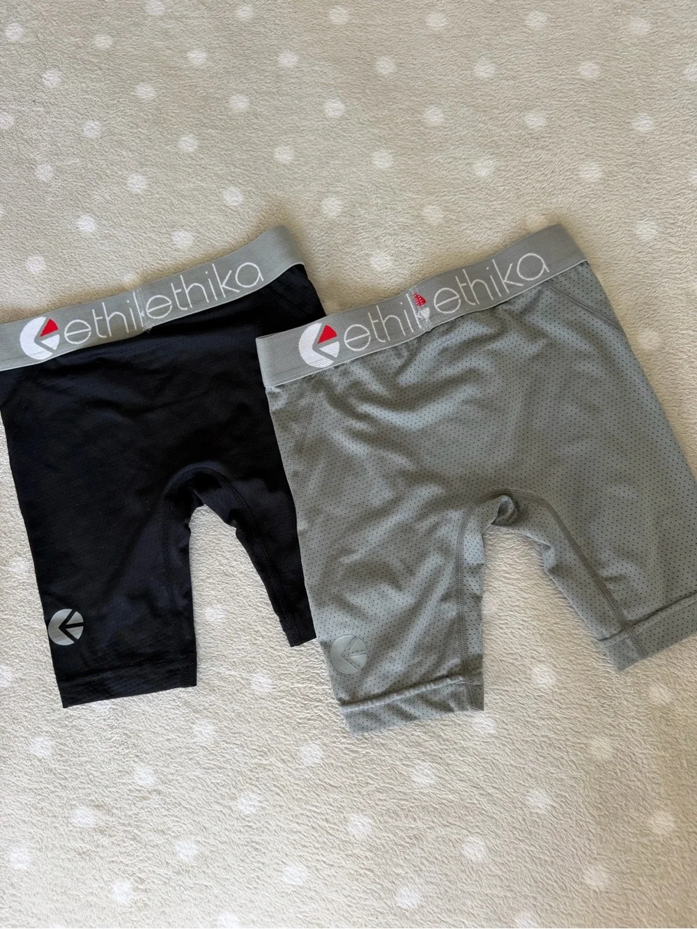 ethika Men's Perforated Boxer Briefs - Black & Light Gray